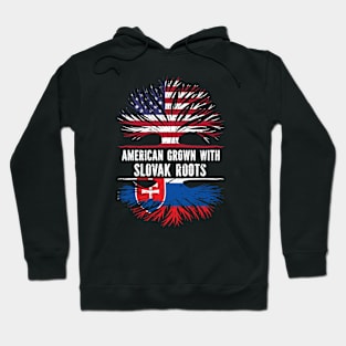 American Grown with Slovak Roots USA Flag Hoodie